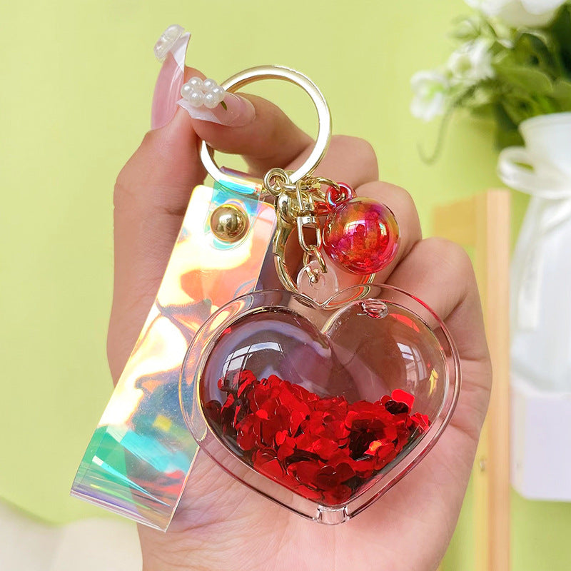 Wholesale Acrylic Oiled Love Quicksand Creative Key Chain